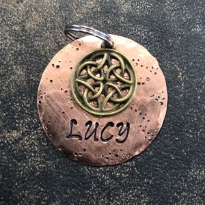 Celtic Dog Tag, Copper Dog Tag For Dogs, Dog Collar Tag, Personalized Dog Name Tag, Irish Dog Tag, Celtic Knot, Pet ID, Pet Name Tag bild 10