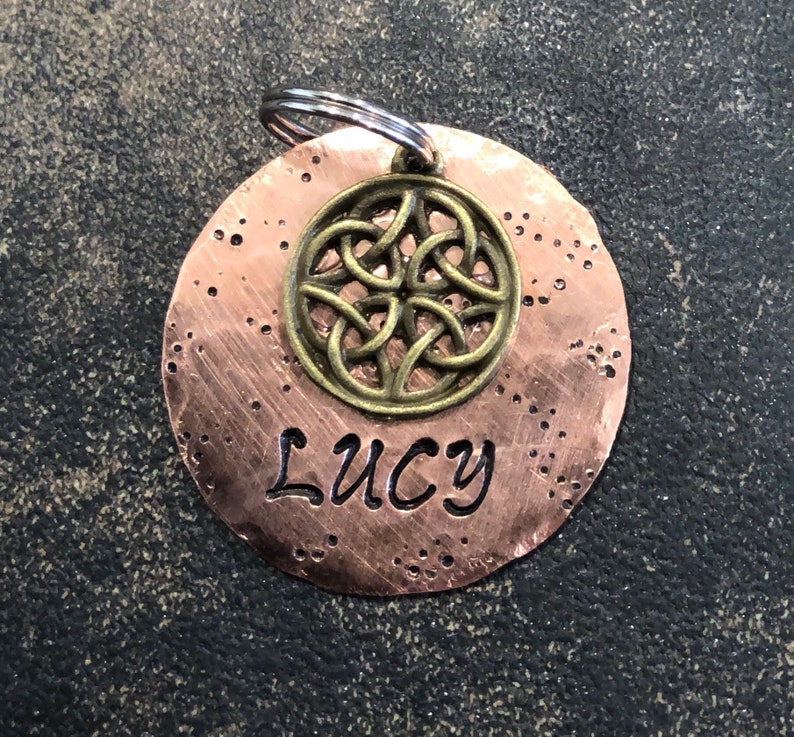Celtic Dog Tag, Copper Dog Tag For Dogs, Dog Collar Tag, Personalized Dog Name Tag, Irish Dog Tag, Celtic Knot, Pet ID, Pet Name Tag bild 10