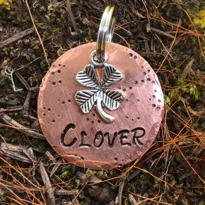 Shamrock Dog Tag, Pet ID Tag, Clover Dog Tag, Cat ID Tag, Personalized Dog Tag, Dog Collar Tag, Irish Name Tag, ID Tag, Lucky Ireland Reilly