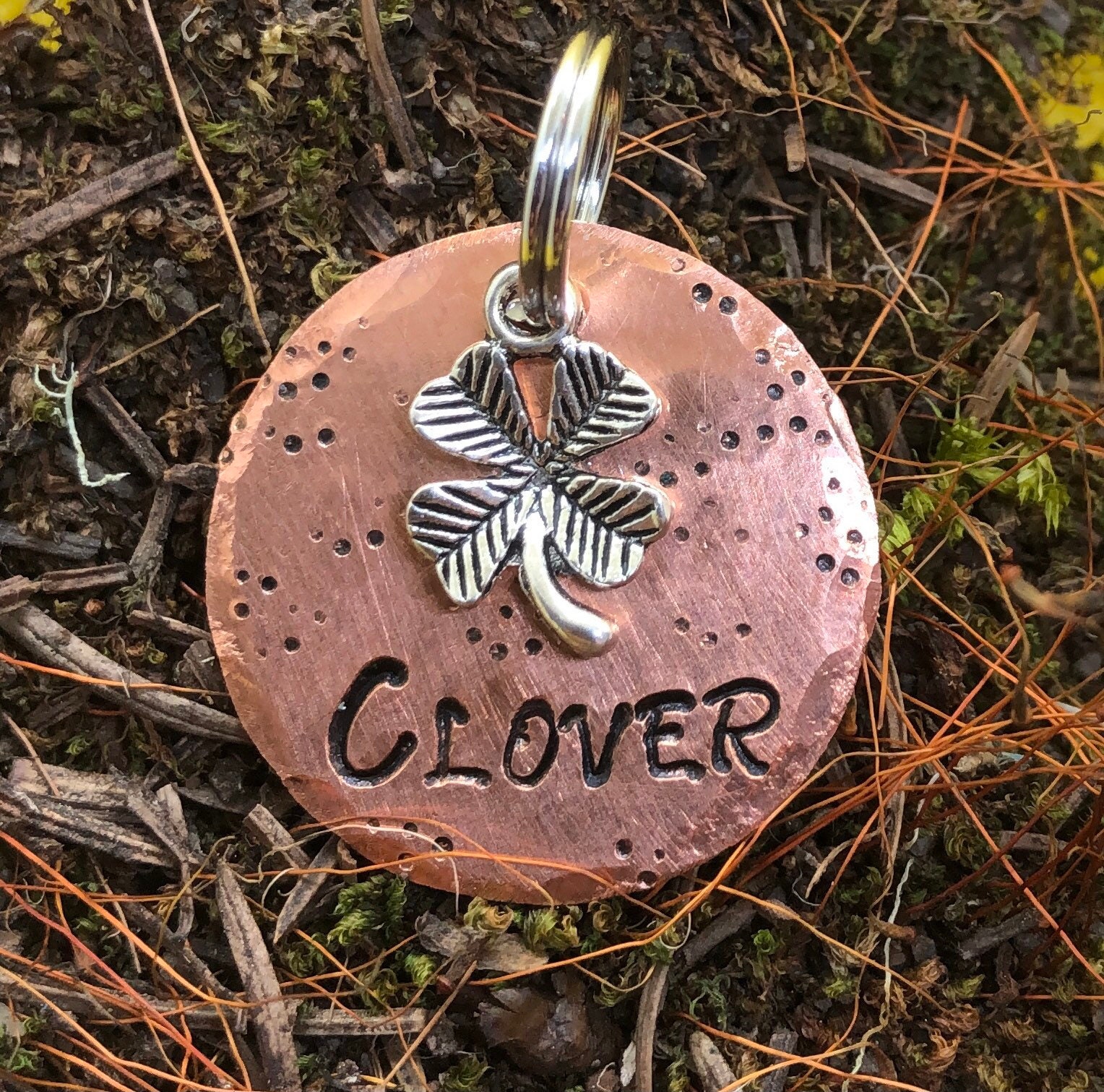 Shamrock Dog Tag Pet ID Tag Clover Dog Tag Cat ID Tag Etsy