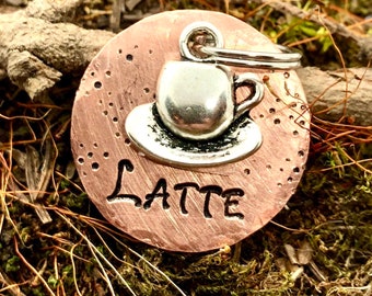 Small Dog Tag, Pet ID Tag, Copper Dog Tag, Dog Name Tag, Cat Name Tag, Cat ID Tag, Personalized Dog Tag, Mocha, Coffee Lover, Latte, Dippio