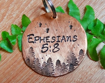 Scripture Medallion, Ephesians 5:8, Shine Like Stars, Light of the World, Gift for Christian, Scripture Gift,Pastor Gift