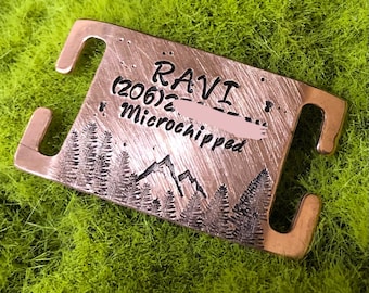 Quiet Dog Collar Nameplate,No Jingle Nametag,Slide On Dog Tag,Personalized Pet Tag,Collar Plate, Silent Dog Tag, Slide On Dog Tags For Dogs