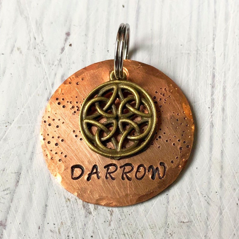 Celtic Dog Tag, Copper Dog Tag For Dogs, Dog Collar Tag, Personalized Dog Name Tag, Irish Dog Tag, Celtic Knot, Pet ID, Pet Name Tag bild 2
