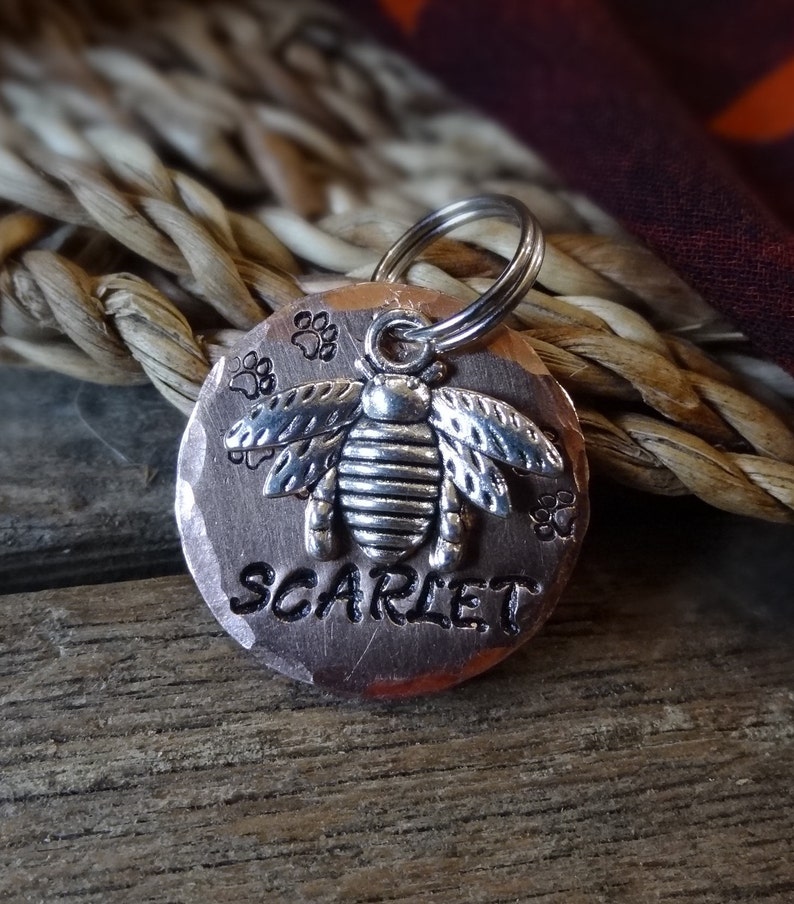 No Jingle Bee Dog Tag Pet ID Tag Dog Tag For Dogs Stamped Etsy