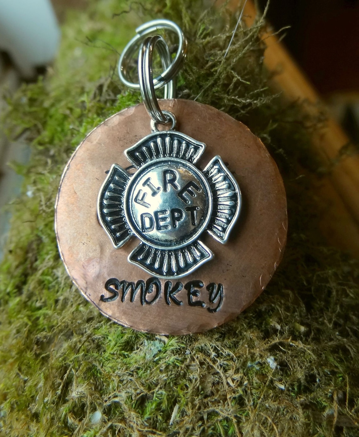 Firefighter Dog Tag Copper Dog Tag Personalized ID Tag With Etsy