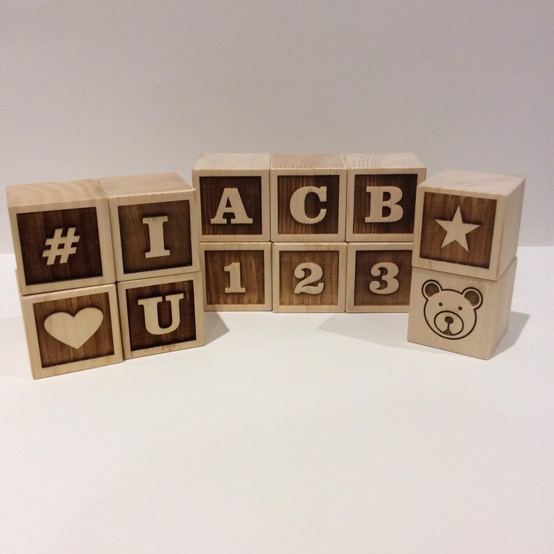 Wooden Letter Blocks Custom Wooden Baby Blocks Alphabet Etsy Canada