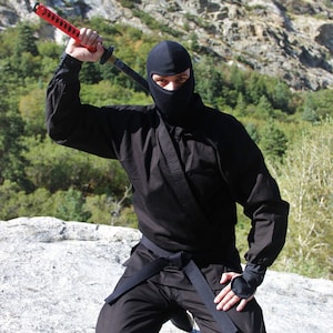 Authentic Black Ninja Uniform Costume image 8