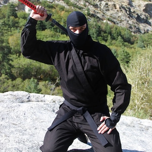 Authentic Black Ninja Uniform Costume image 1