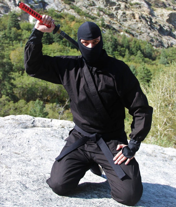 Authentic Black Ninja Uniform Costume Etsy Australia