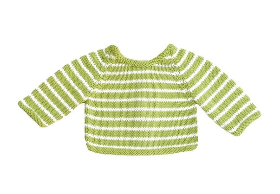 Knitted baby sweater. Baby sweater green. Baby boy cardigan. | Etsy