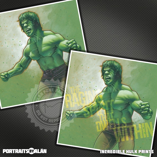 Inspired by The Incredible Hulk - 10x10 Portrait of Lou Ferrigno as the Original Hulk from the 70s TV Show