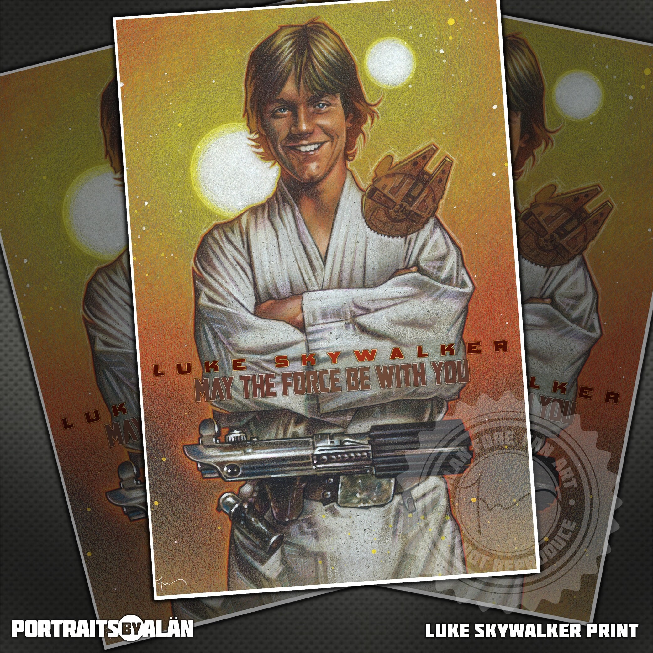 Luke Skywalker Print - High Quality 8x12 Portrait Art Print of