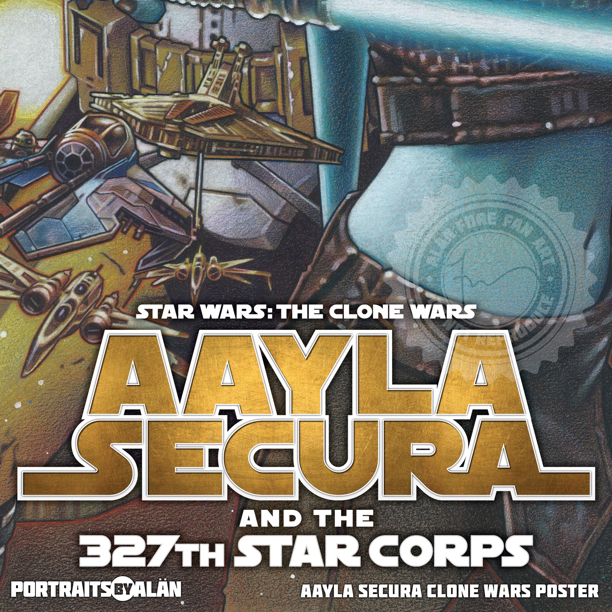 Aayla Secura and the 327th Star Corps 12x18 Poster Print