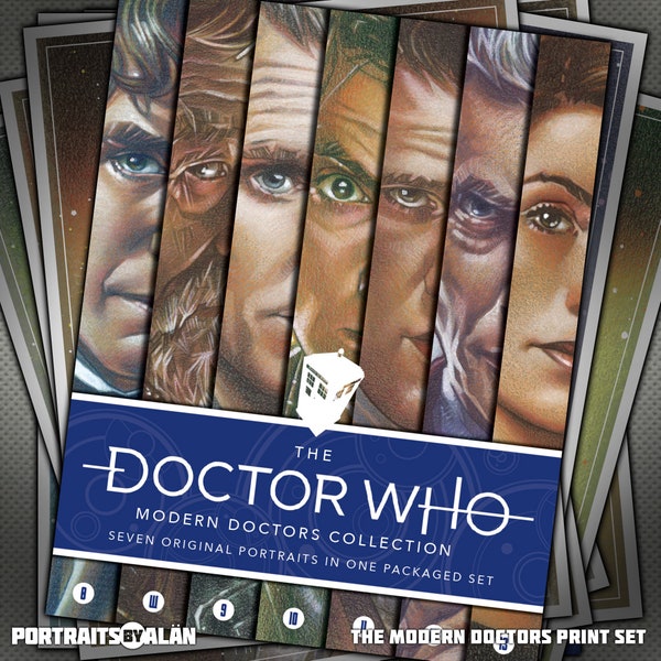 Doctor Who: Modern Doctors - 7-Piece Packaged Print Set of All Seven Modern-Era Doctors from Doctor Who