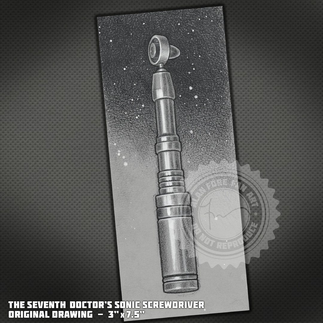 The Seventh Doctor's Sonic Screwdriver Original Mixed Media Doctor