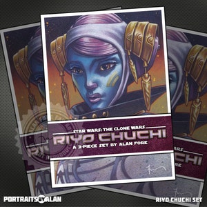 Riyo Chuchi Set: 3-Piece Print Set of the Pantoran Senator from Star Wars the Clone Wars and The Bad Batch, Voiced by Jennifer Hale
