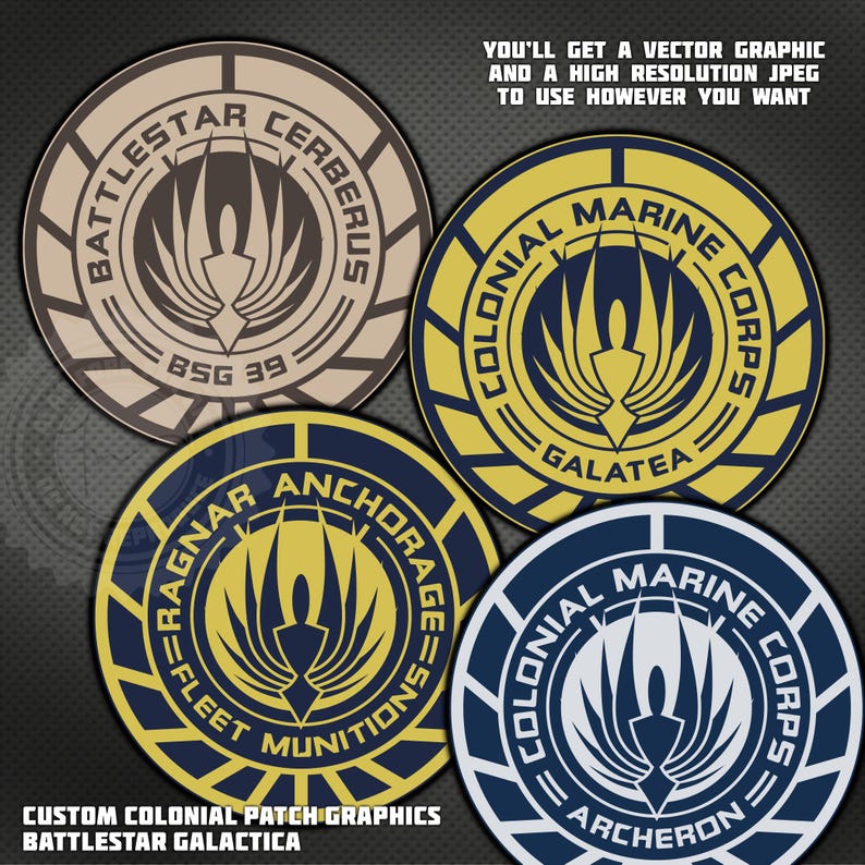 Custom Battlestar Galactica Colonial Military Patch Graphics - Etsy