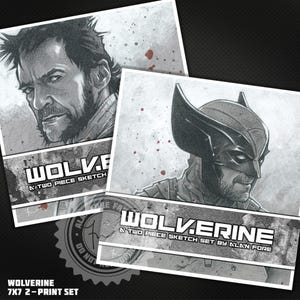 Wolverine 2-Print Set - 2 Fan Art Prints of Hugh Jackman as Logan from Deadpool and Wolverine