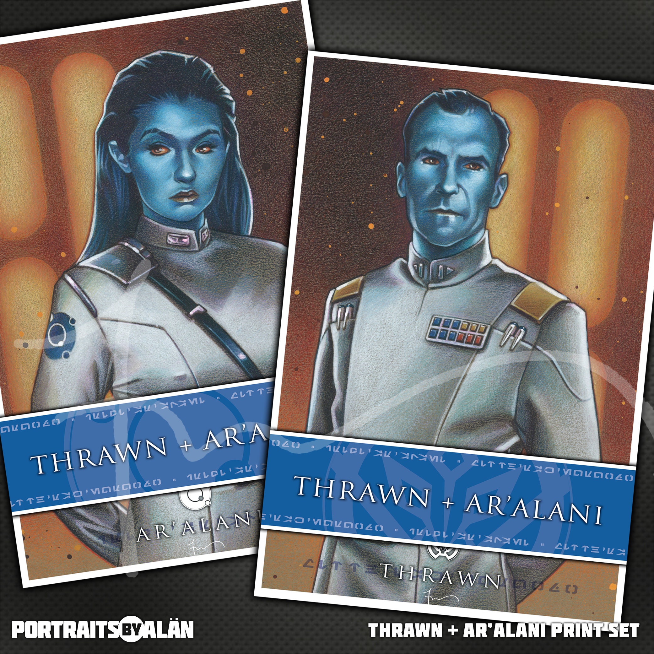 Thrawn and Ar'alani 2piece Star Wars Set From the Clone Etsy