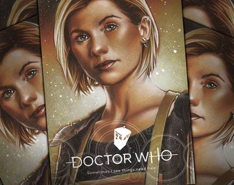 The 13th Doctor 12x18 Poster Art Print - Original Poster Design of Jodie Whittaker as the Doctor from Doctor Who