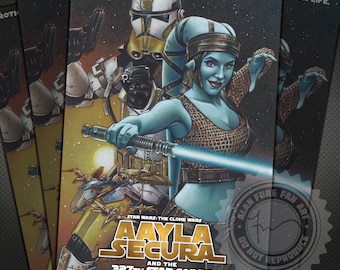 Aayla Secura e il 327° Star Corps 12x18 Poster Stampa - Originale Star Wars The Clone Wars Movie Style Poster Stampa con Clone Trooper Bly