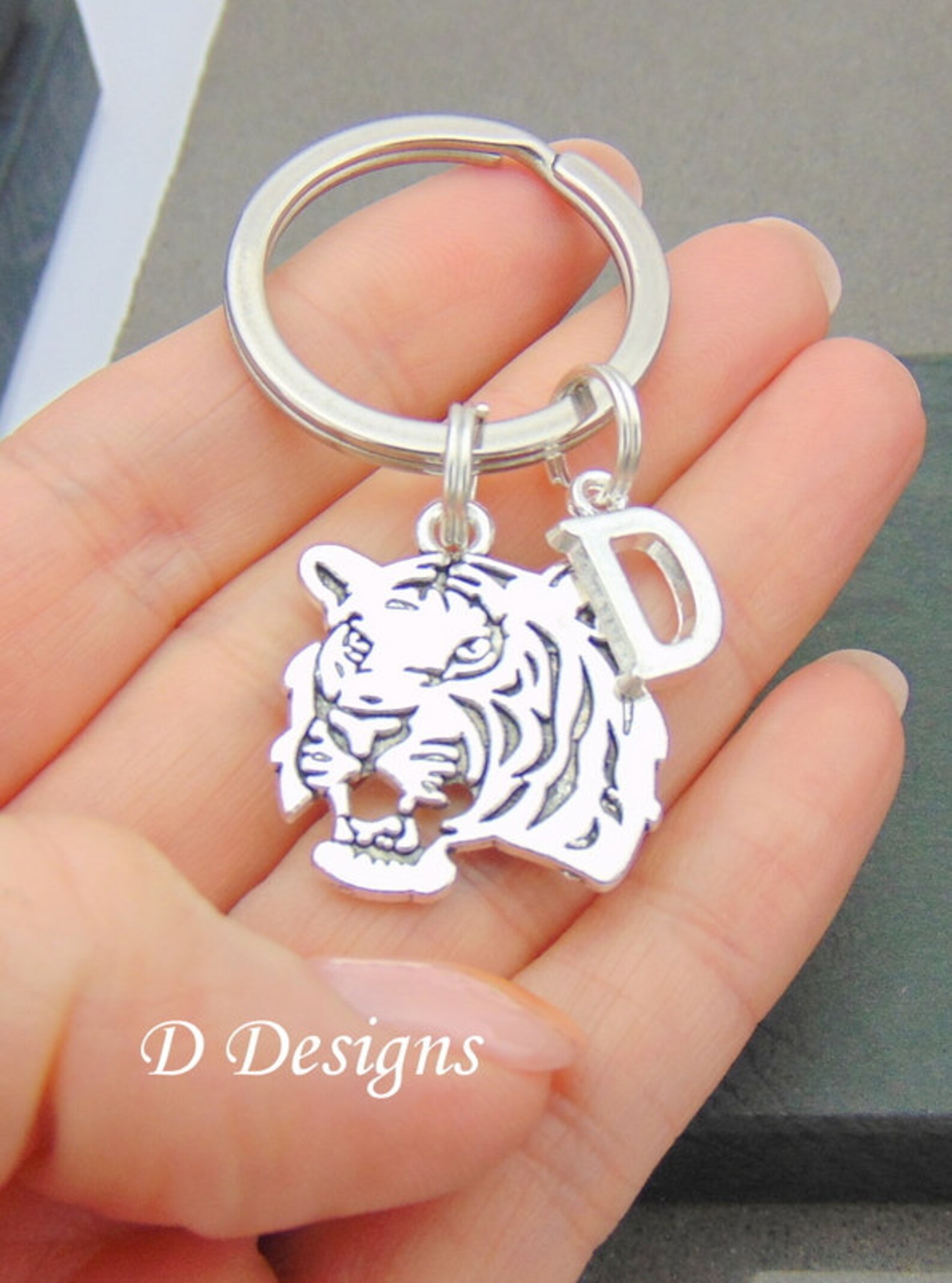 Tiger KeyRing Personalised Tiger Key chain Wild Animal Etsy