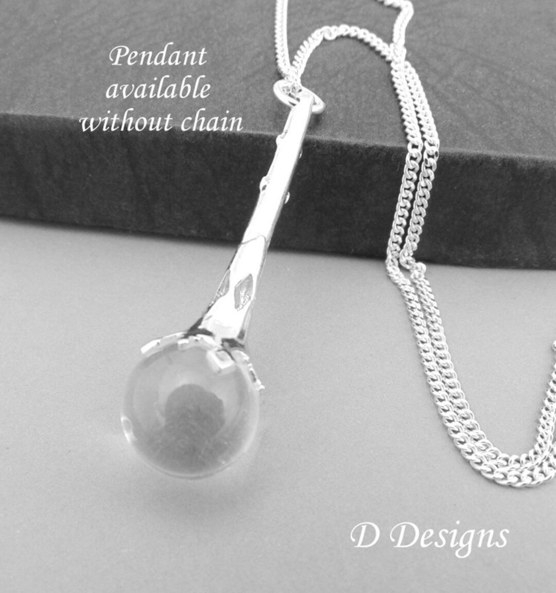 Crystal Wand Necklace Sterling Silver Crystal Ball Pendant Etsy
