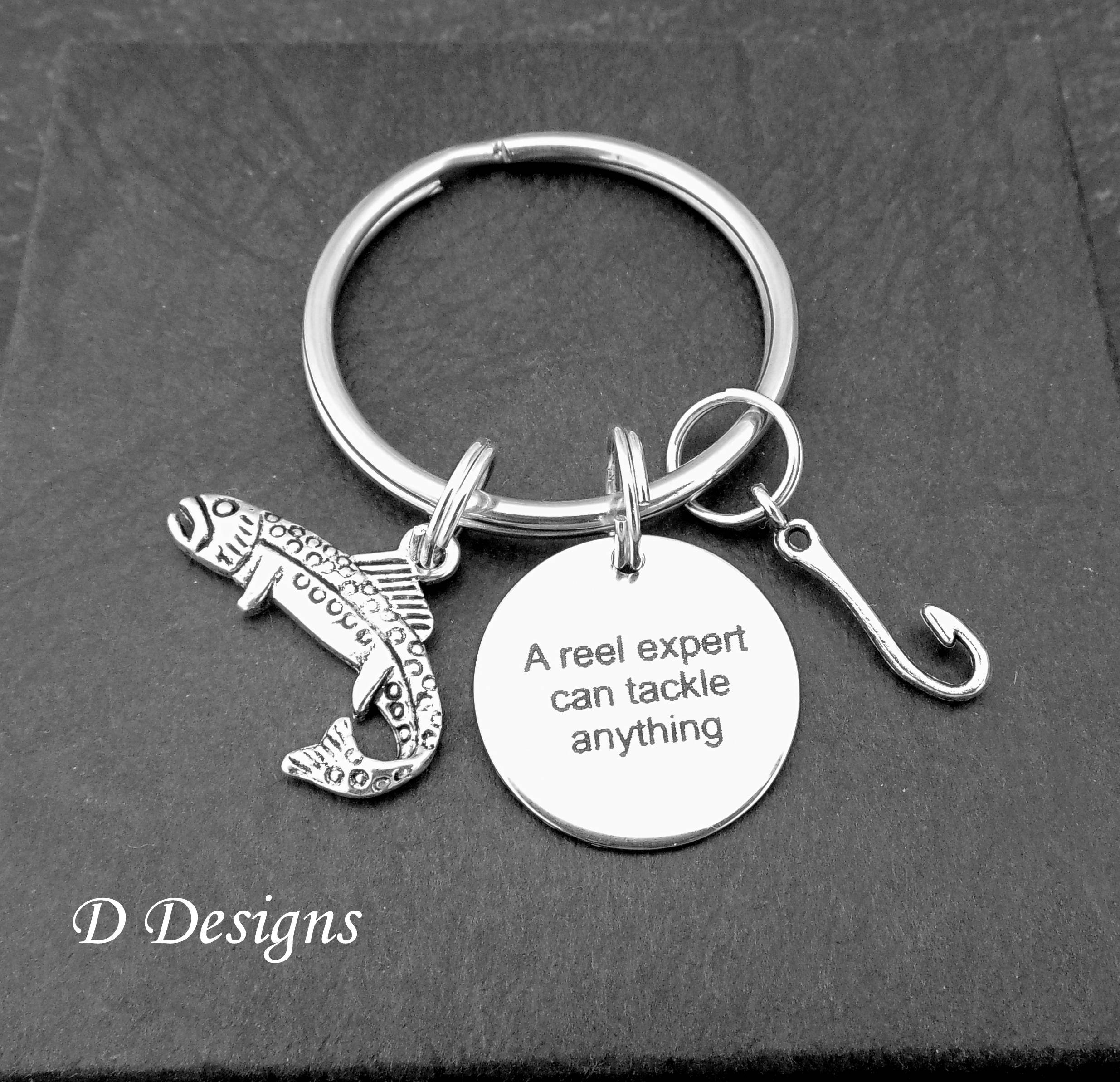 Fishing KeyRing Fishing KeyChain Anglers Keyring Reel Etsy