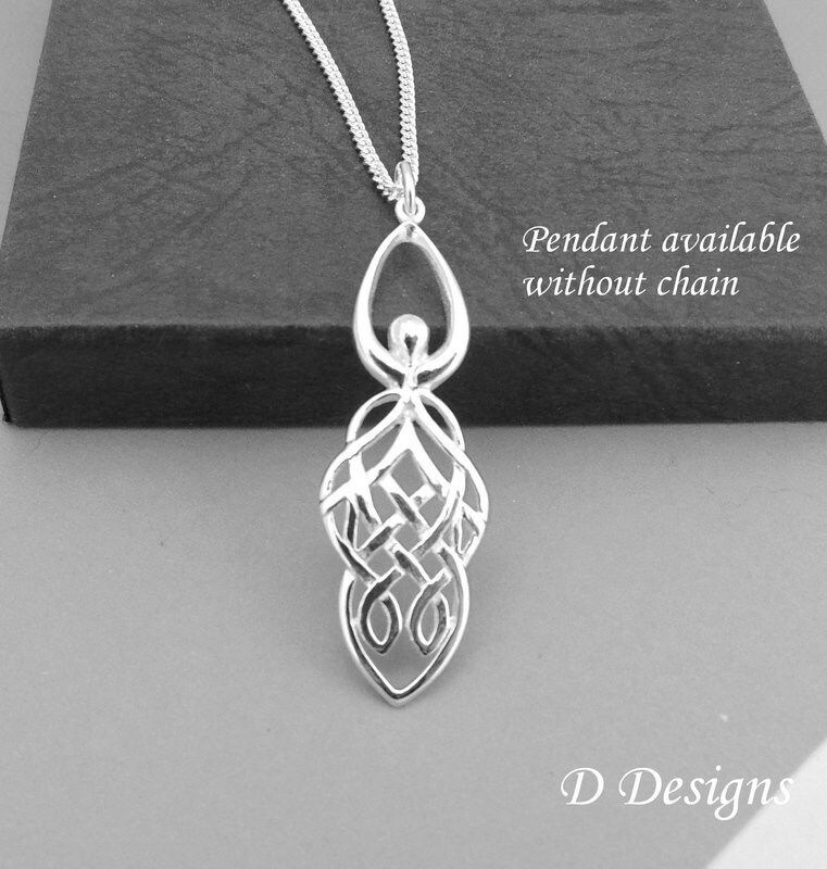 Celtic Goddess Pendant Necklace Sterling Silver Goddess Etsy UK
