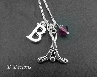 Hockey Necklace, Sterling Silver Hockey Pendent, Personalised Sporty Necklace, Sport Jewellery, gifts for Hockey Lovers