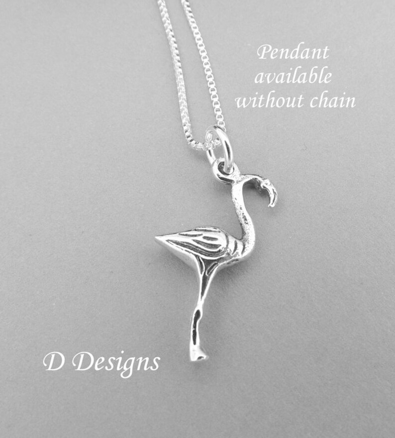 925 Sterling Silver Rose Gold Flamingo Pendant Necklace 20/" Chain INCLUDED