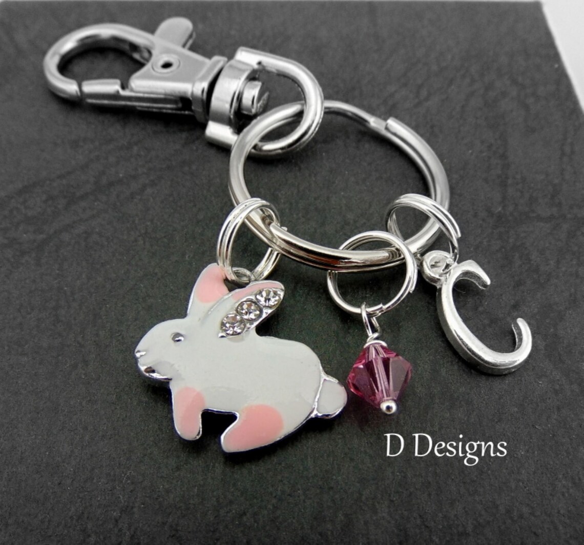 Rabbit Bag Charm Bunny Keyring Clip Jewellery Gifts Etsy UK