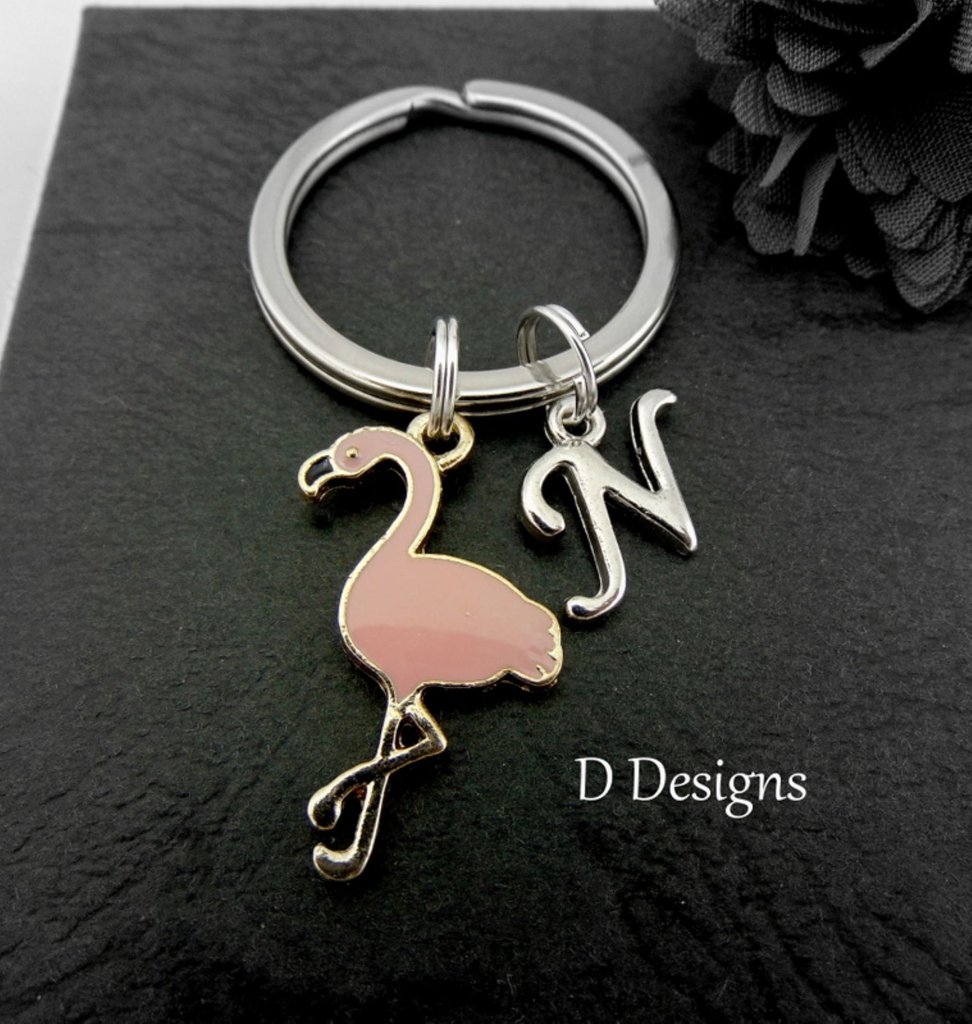 Flamingo KeyRing Pink Flamingo KeyChain Bird KeyChain Etsy