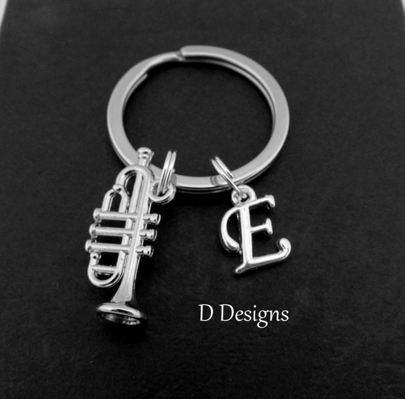 Trumpet Keyring Trumpet Keychain Musical Instrument Etsy UK