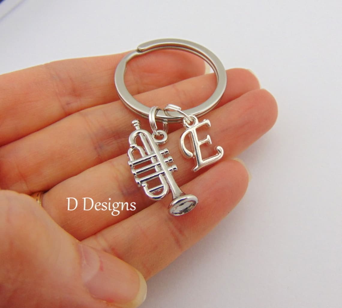Trumpet Keyring Trumpet Keychain Musical Instrument Etsy UK