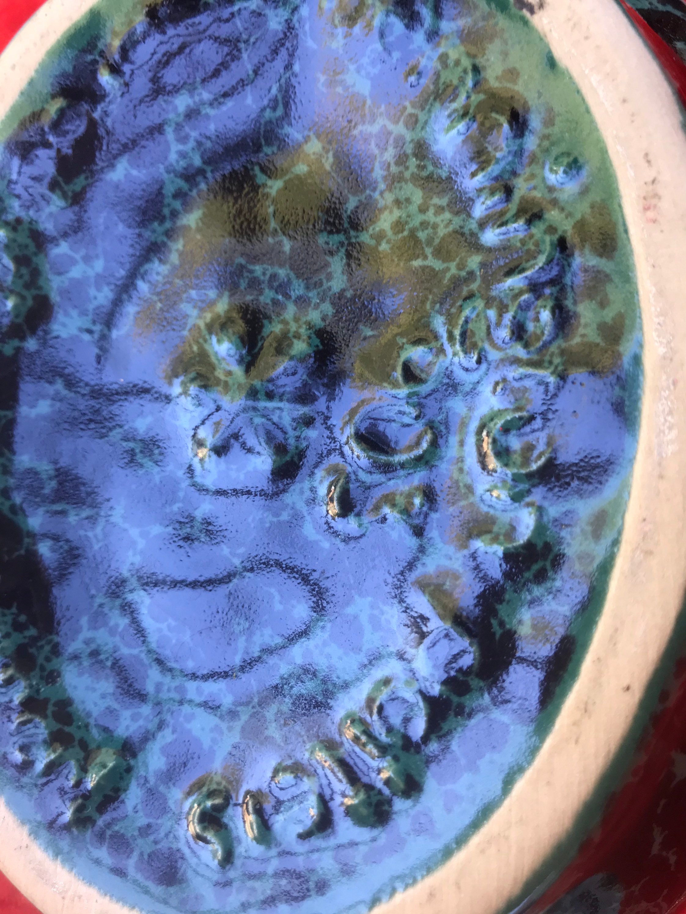 Bennington Pottery of Vermont green and black agate Etsy