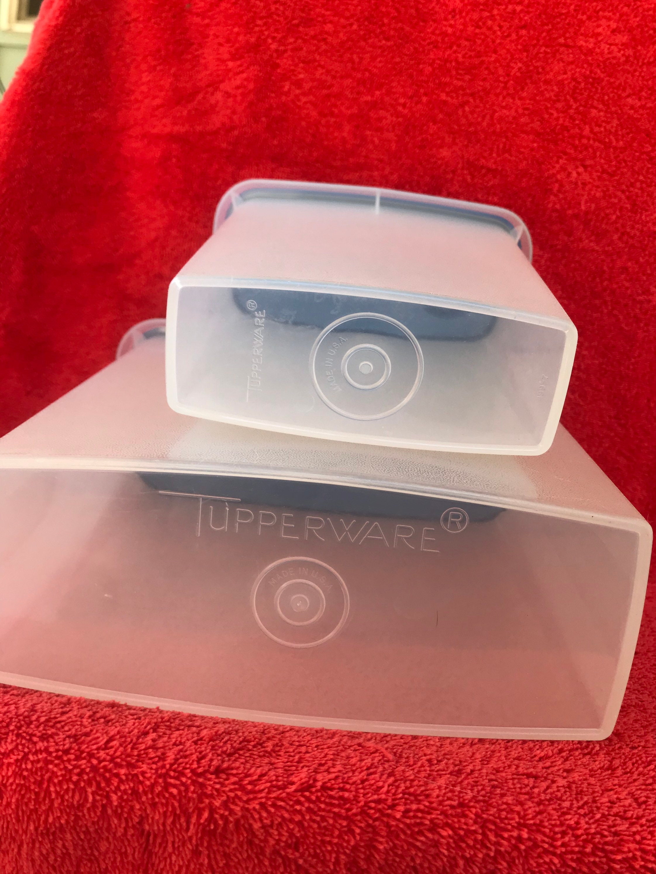 Tupperware Cereal Keeper Container Set of 2 499 & 469 Blue Etsy UK