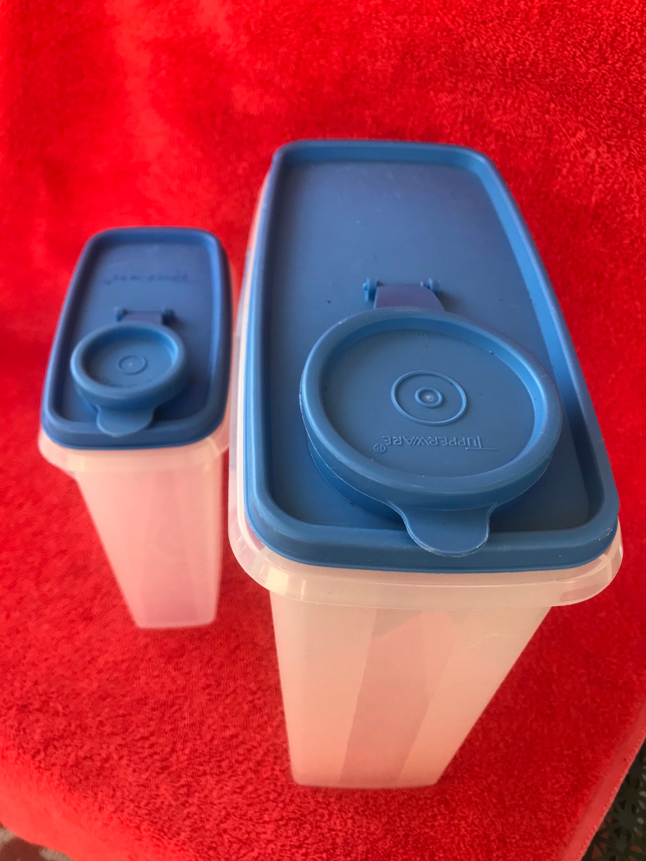 Tupperware Cereal Keeper Container Set of 2 499 & 469 Blue Etsy UK