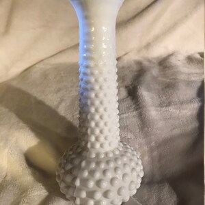 E.O. Brody CO White Milk Glass Hobnail Bud Vase made in U.S.A.