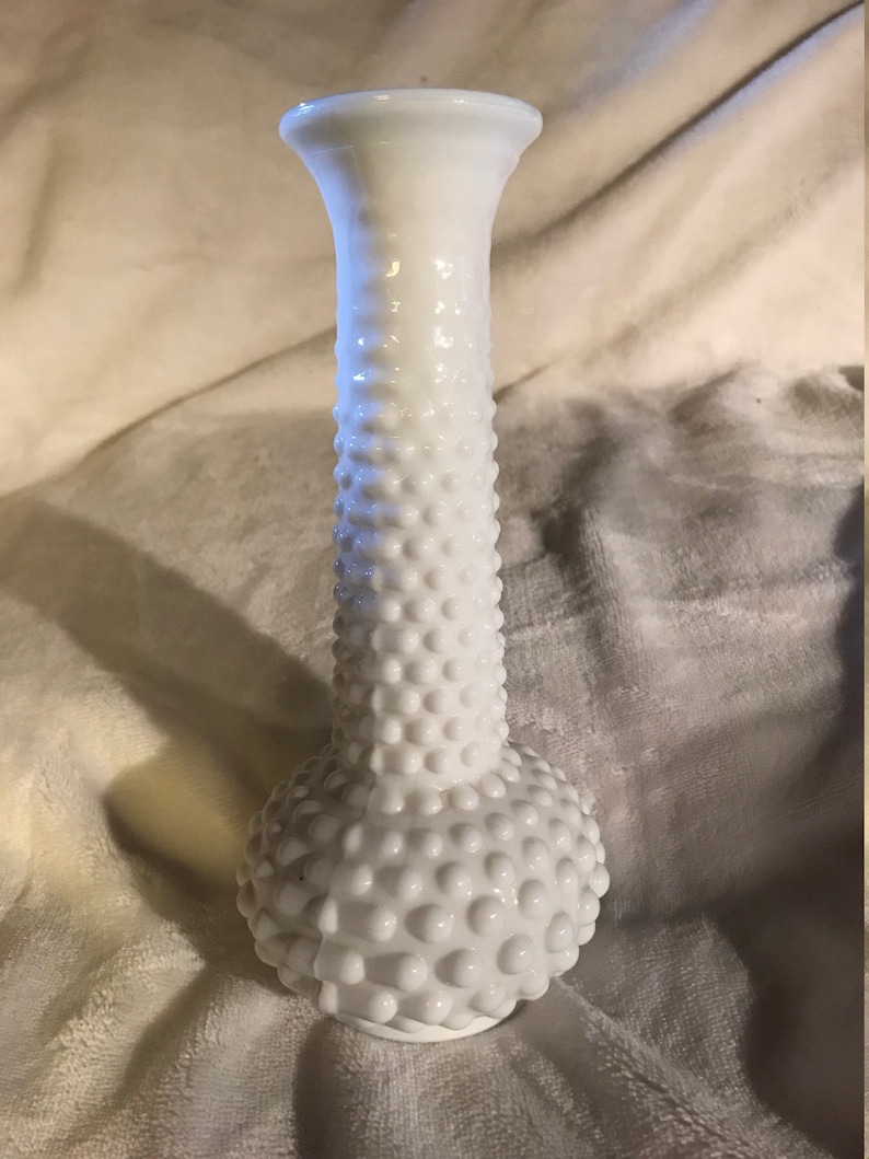 E.O. Brody CO White Milk Glass Hobnail Bud Vase Made in U.S.A. Etsy