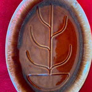McCoy Pottery Meat Platter brown drip glaze