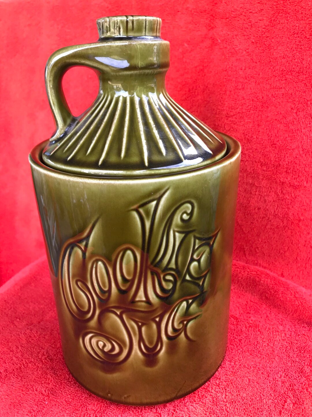Mccoy cookie Jug Cookie Jar Avocado Green Drip Etsy