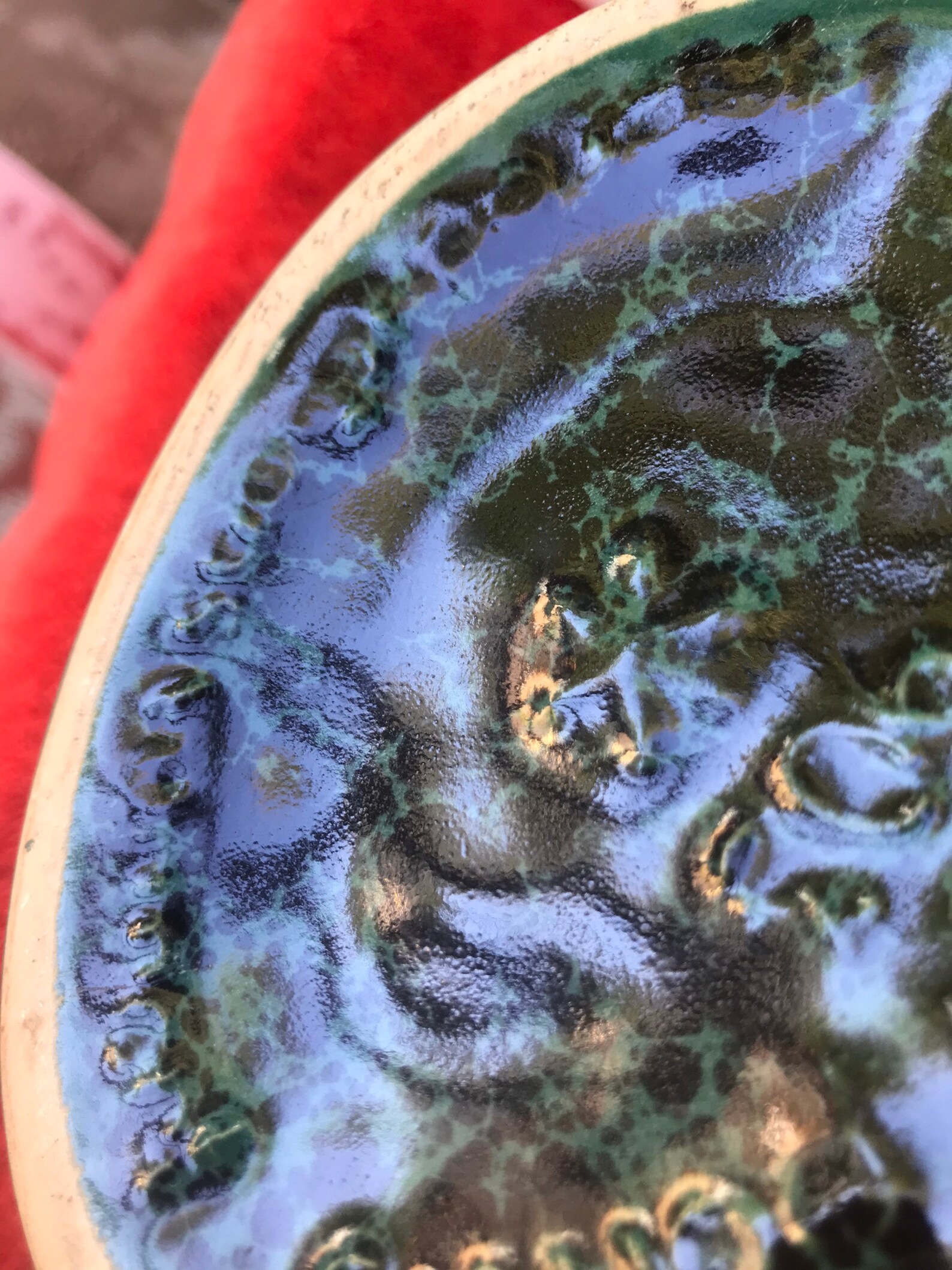 Bennington Pottery of Vermont green and black agate Etsy