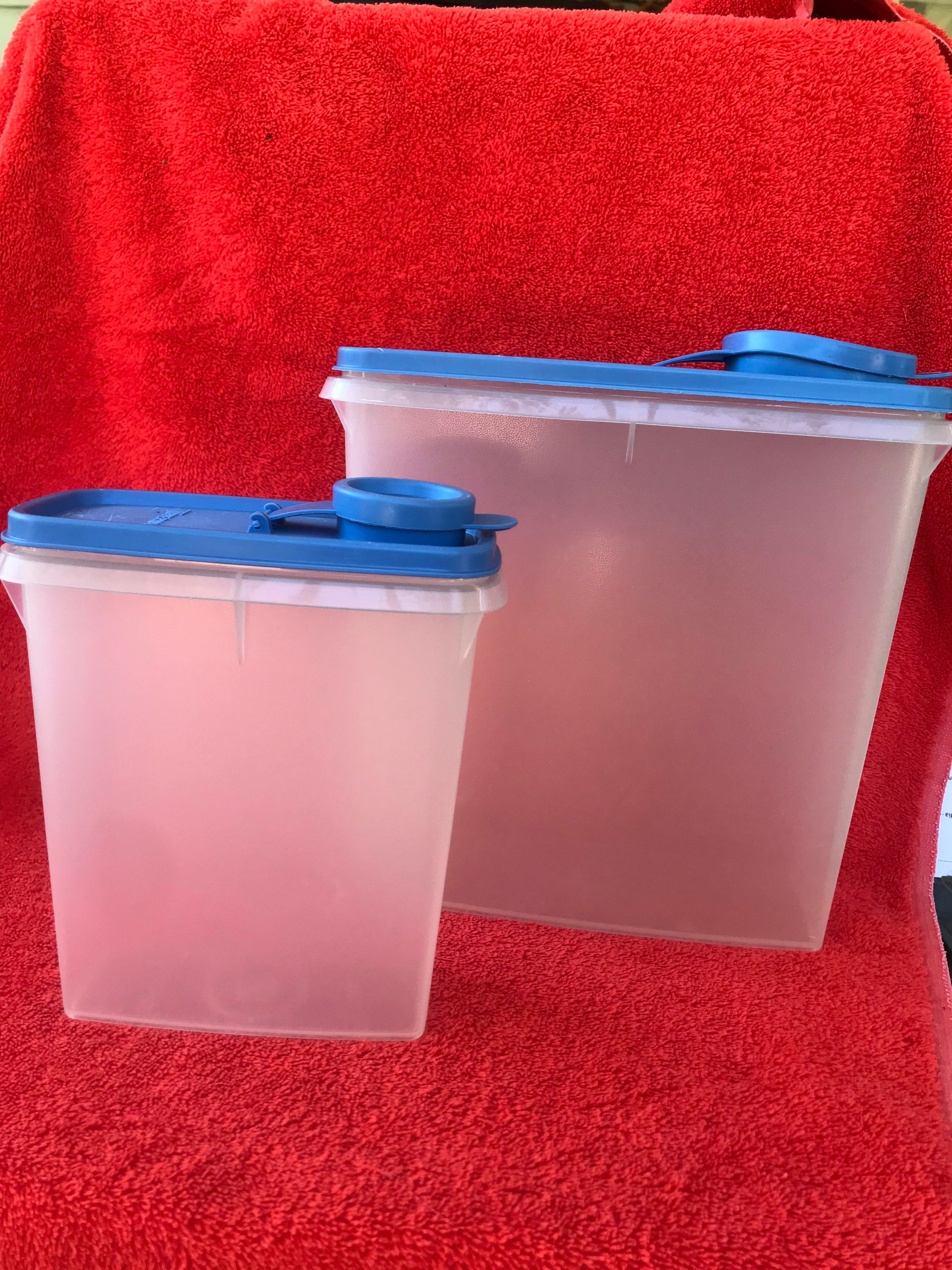 Tupperware Cereal Keeper Container Set of 2 499 & 469 Blue Etsy UK