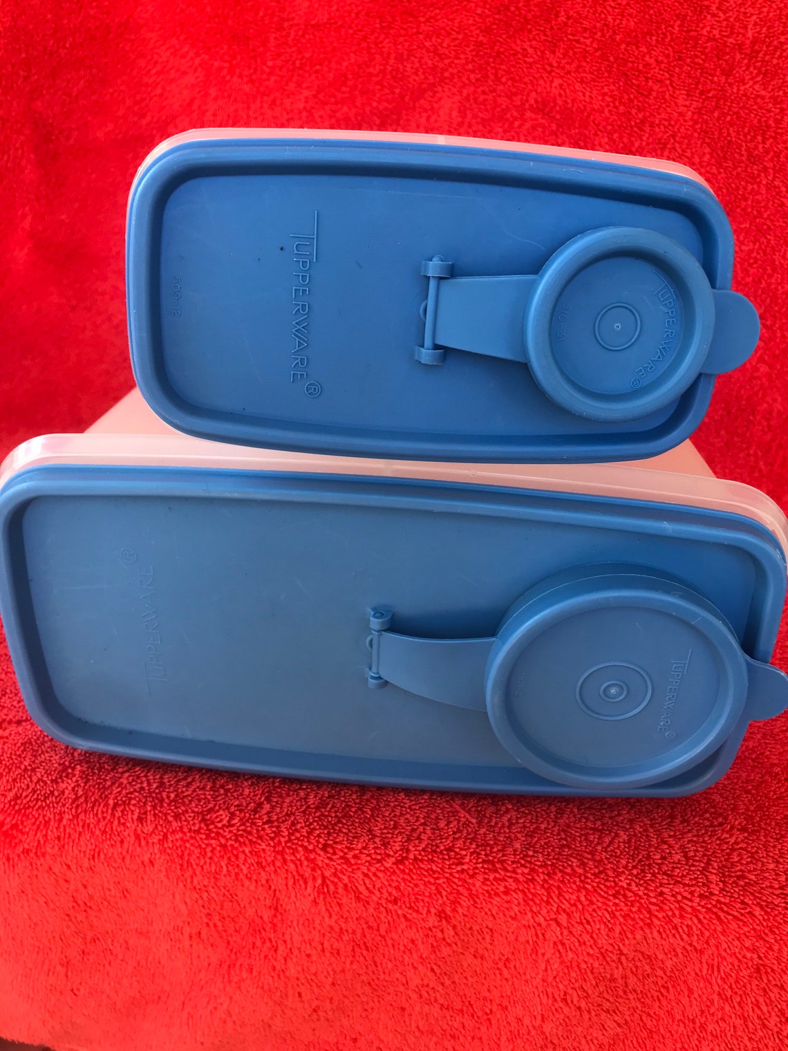 Tupperware Cereal Keeper Container Set of 2 499 & 469 Blue Etsy UK