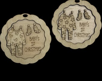 Baby's First Christmas Ornament: DIY Unfinished Wood Pajamas