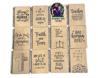 Custom Notebook, Teacher, Laser Engraved, Blank Pages, Personalized Journal, Gift Giving, Note Taking, Gifts, Fun Journal, Stuff I cant Rem