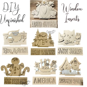 DIY Interchangeable Window Insert Kit: America Theme, Welcome Spring, Rise and Grind, Sweet Summer, Variety