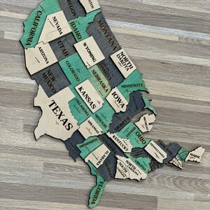 3D USA Map, Customized 3D Map, Oversized USA Wall Decor, Country Pride ...